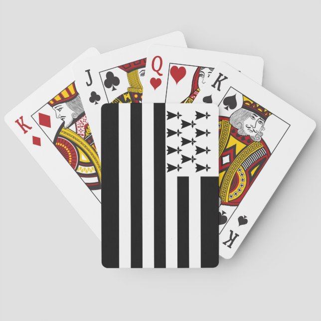 Patriotic Brittany Flag Playing Cards (Back)