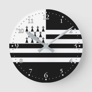 Patriotic Brittany Flag Round Clock