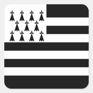Patriotic Brittany Flag Square Sticker