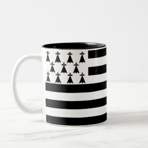 Patriotic Brittany Flag Two-Tone Coffee Mug