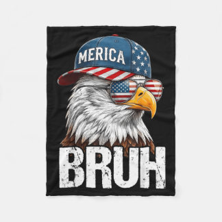 Patriotic Bro Eagle Usa Flag Funny Fourth 4th Of Fleece Blanket