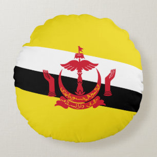 Patriotic Brunei Flag Round Pillow