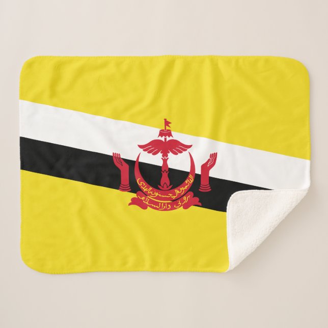 Patriotic Brunei Flag Sherpa Blanket (Front (Horizontal))