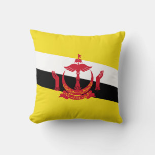 Patriotic Brunei Flag Throw Pillow