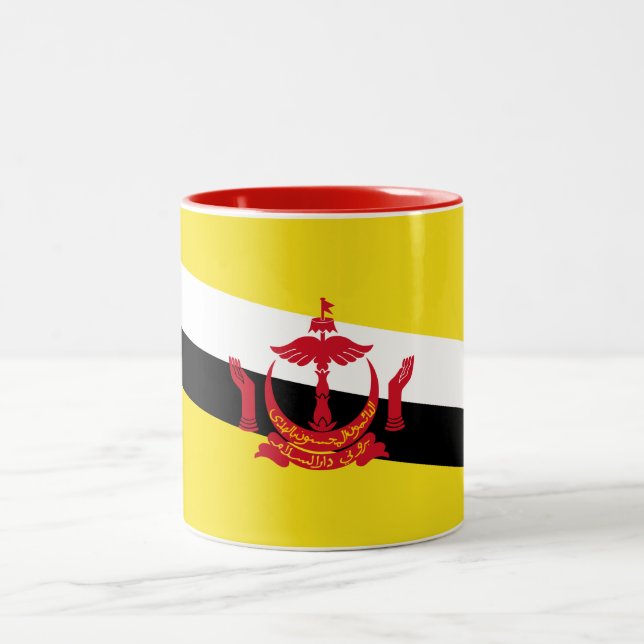 Patriotic Brunei Flag Two-Tone Coffee Mug (Center)