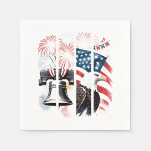 Patriotic Brushstroke – Fireworks, Flag, Eagle Napkin