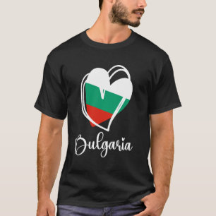 Patriotic Bulgaria Cute Heart Bulgarian Flag Girls T-Shirt