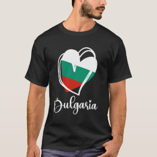 Patriotic Bulgaria Cute Heart Bulgarian Flag Girls T-Shirt