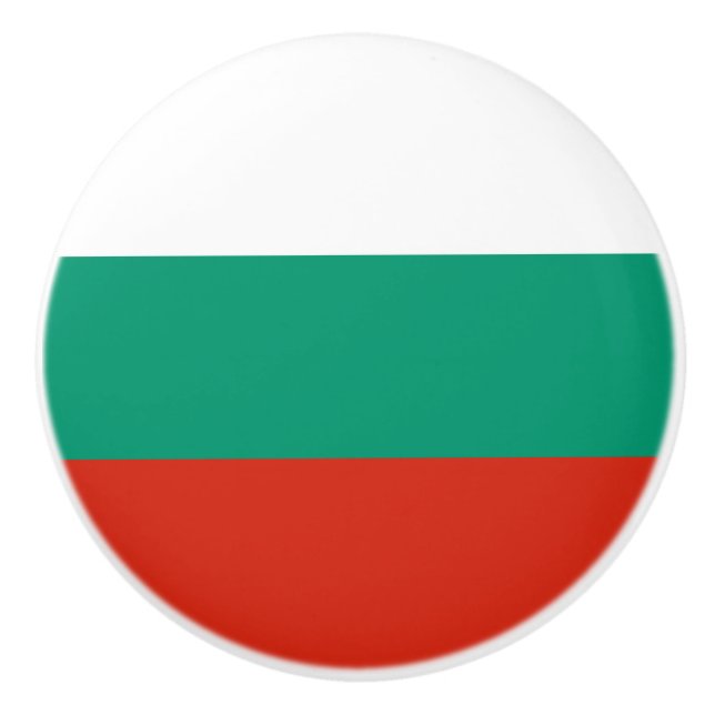 Patriotic Bulgarian Flag Ceramic Knob (Front)