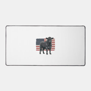 Patriotic Bull Flag Vintage Engraving Graphic_1 Desk Mat