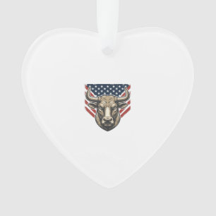 Patriotic Bull Head Vintage Engraving Vector Art_1 Ornament