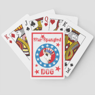 Patriotic Bull Terrier Playing Cards