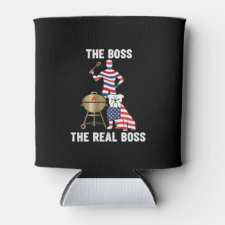  Patriotic Bulldog BBQ The Real Boss Can Cooler