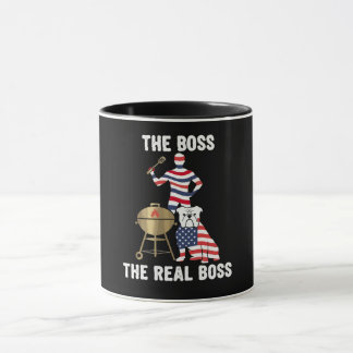  Patriotic Bulldog BBQ The Real Boss Mug