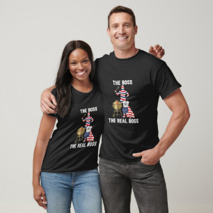 Patriotic Bulldog BBQ The Real Boss T-Shirt