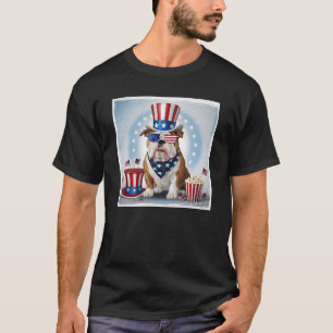 Patriotic Bulldog Design - Celebrate America day T-Shirt