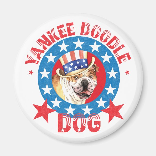 Patriotic Bulldog Magnet (Front)