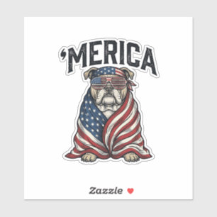 Patriotic Bulldog 'Merica Vintage Vector Shirt Des