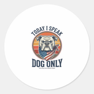 Patriotic Bulldog Shirt Vintage Engraving Dog Love Classic Round Sticker