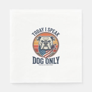 Patriotic Bulldog Shirt Vintage Engraving Dog Love Napkin