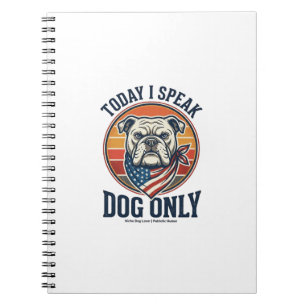 Patriotic Bulldog Shirt Vintage Engraving Dog Love Notebook