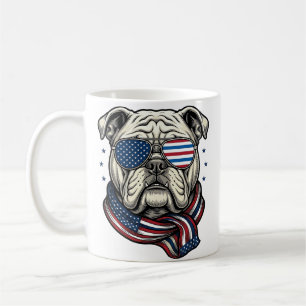 Patriotic Bulldog Vintage Engraving Shirt Design_1 Coffee Mug