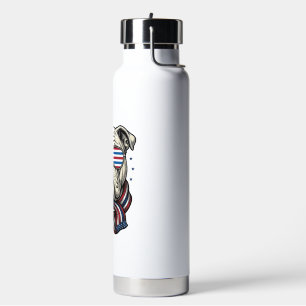 Patriotic Bulldog Vintage Engraving Shirt Design_1 Water Bottle