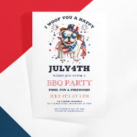 Patriotic Bulldog Woof you Happy July 4