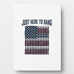 Patriotic Bullet Flag Funny Vintage Graphic T-Shir Plaque