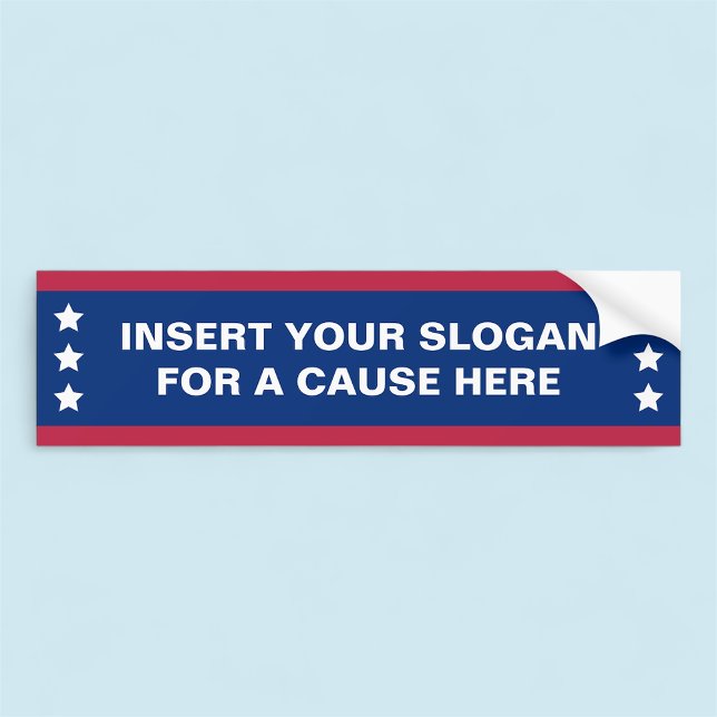 Patriotic Bumper Sticker Custom Political Slogan (MISOOK Red White and Blue Bumper Sticker with Stars)
