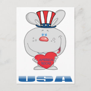 Patriotic Bunny Postcard