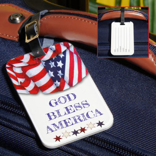 Patriotic Bunting God Bless America Template Luggage Tag
