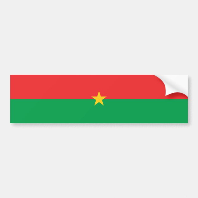 Patriotic Burkina Faso Flag Bumper Sticker (Front)