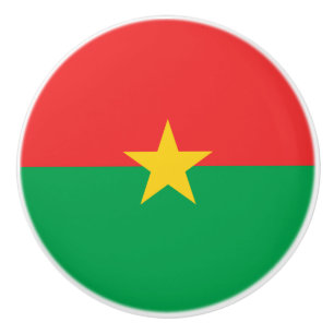 Patriotic Burkina Faso Flag Ceramic Knob
