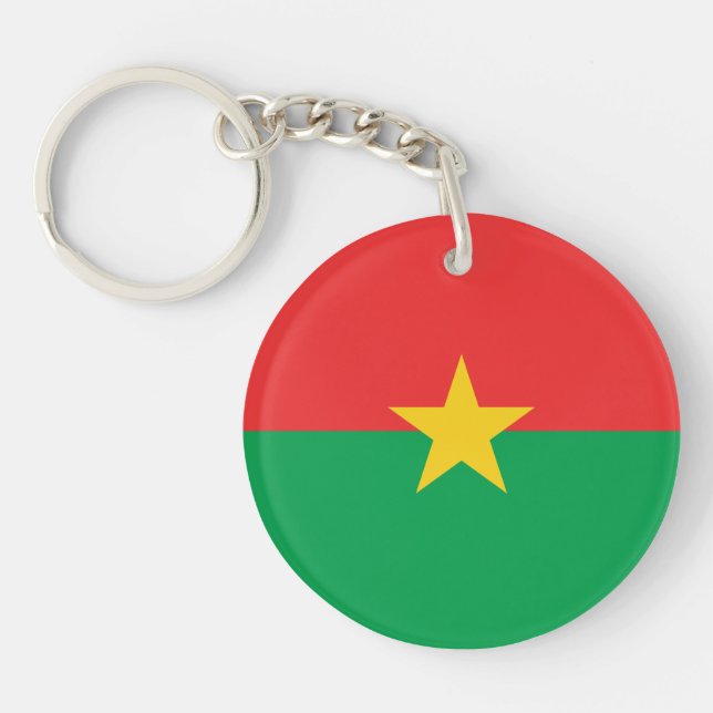 Patriotic Burkina Faso Flag Key Ring (Front)