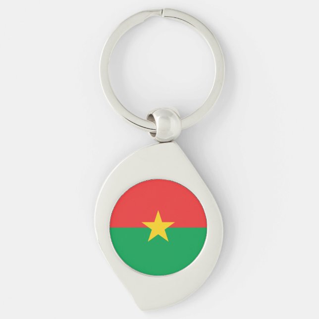 Patriotic Burkina Faso Flag Key Ring (Front)