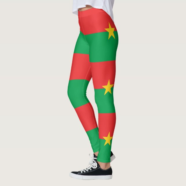 Patriotic Burkina Faso Flag Leggings (Left)