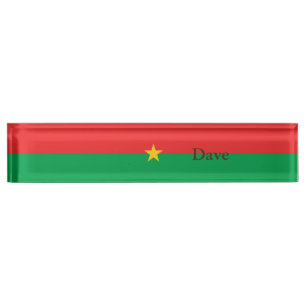 Patriotic Burkina Faso Flag Nameplate