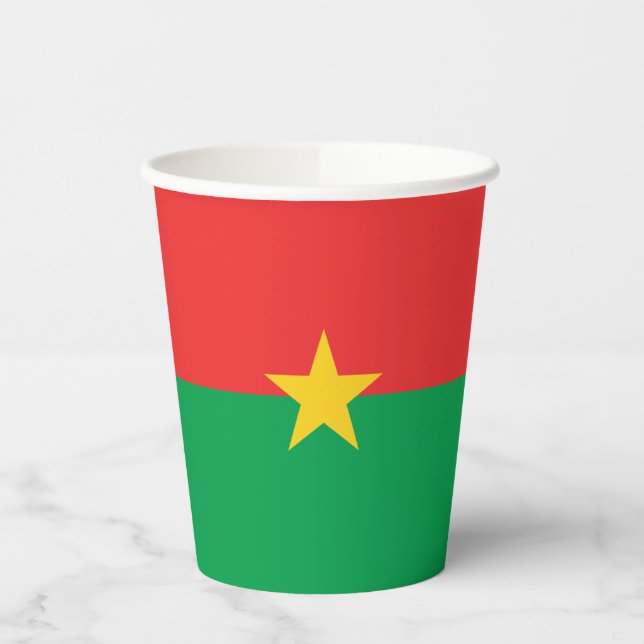 Patriotic Burkina Faso Flag Paper Cups (Left)