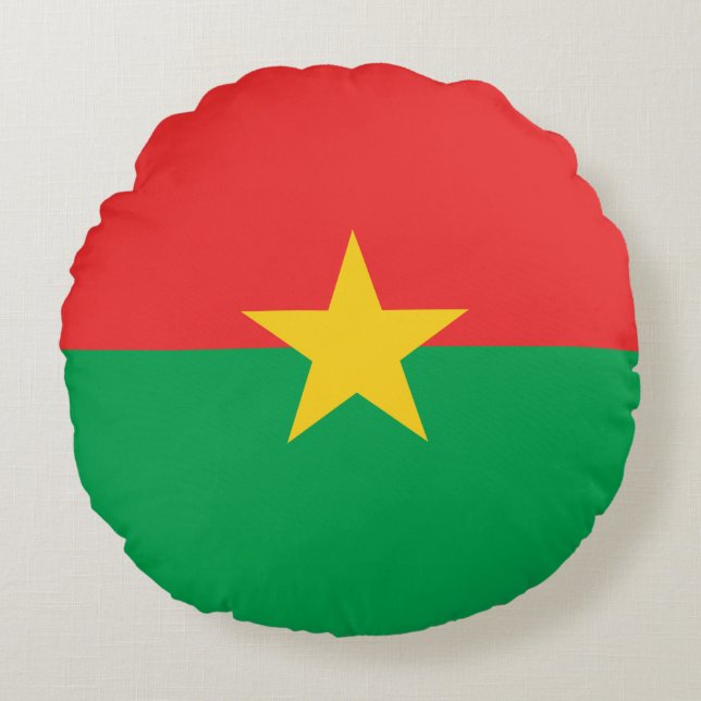 Patriotic Burkina Faso Flag Round Cushion (Front)
