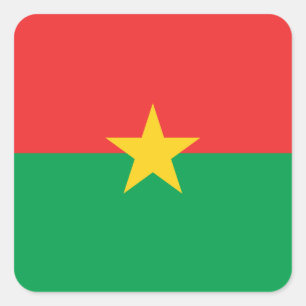 Patriotic Burkina Faso Flag Square Sticker