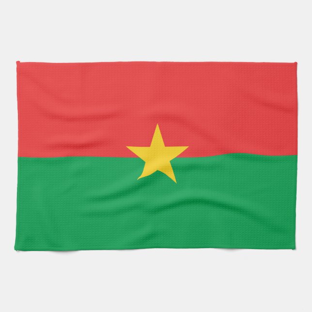 Patriotic Burkina Faso Flag Tea Towel (Horizontal)