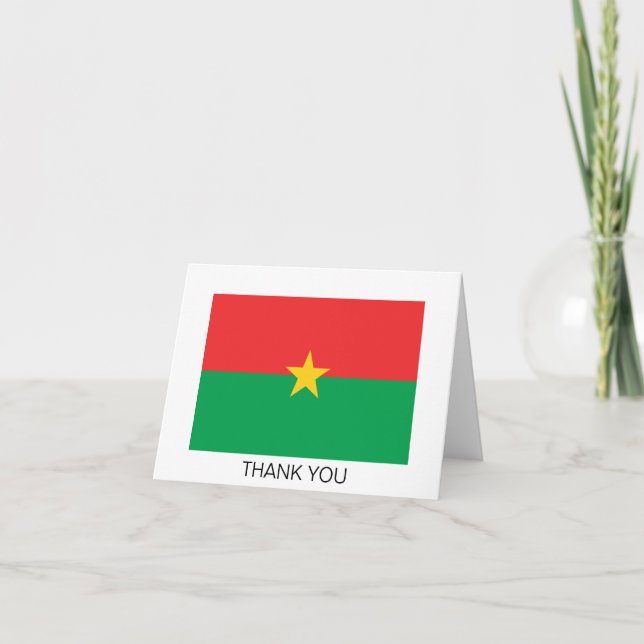 Patriotic Burkina Faso Flag Thank You Card (Front)