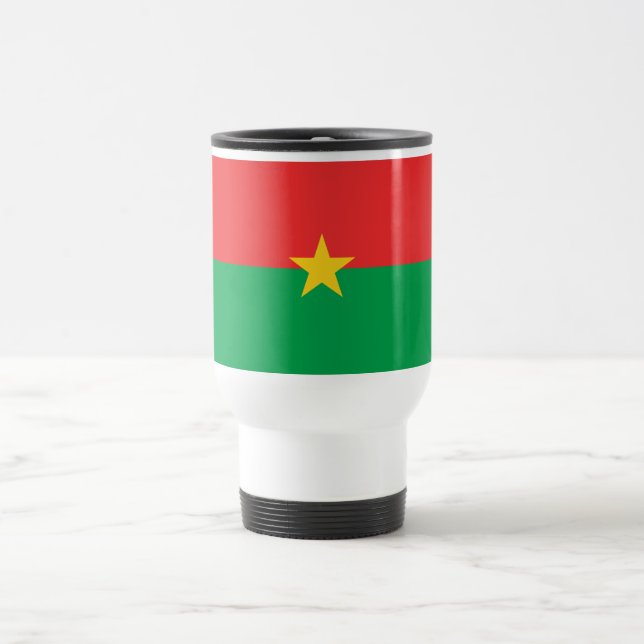 Patriotic Burkina Faso Flag Travel Mug (Center)