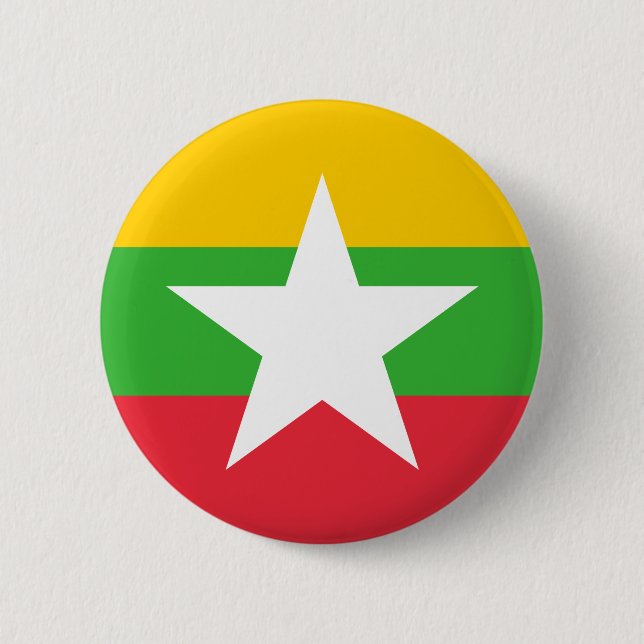 Patriotic Burma Flag 6 Cm Round Badge (Front)