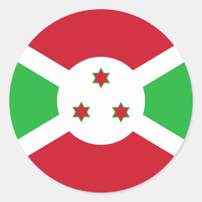 Patriotic Burundi Flag Classic Round Sticker (Front)
