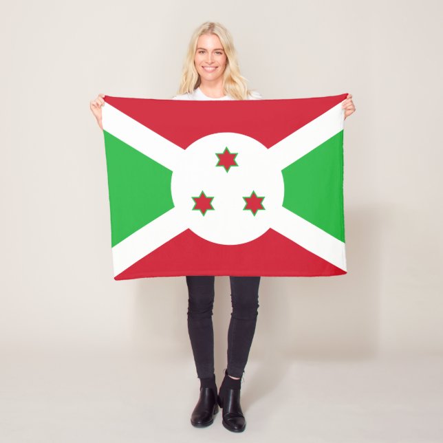Patriotic Burundi Flag Fleece Blanket (In Situ)