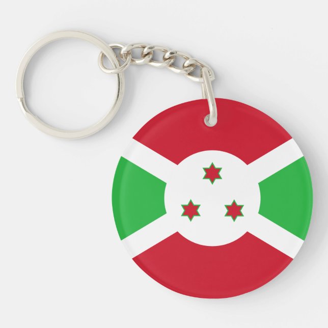 Patriotic Burundi Flag Key Ring (Front)