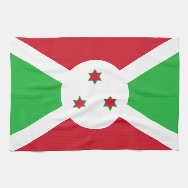 Patriotic Burundi Flag Tea Towel (Horizontal)