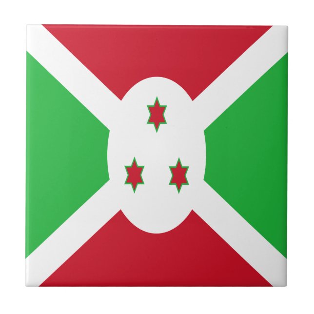 Patriotic Burundi Flag Tile (Front)